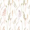 Wild field grass vector pattern