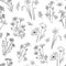 Wild flower pattern. Floral seamless wallpaper with wildflowers. Vintage fabric vector background
