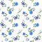 Wild flowers watercolor compositions. Seamless pattern.