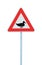 Wild Fowl Duck Crossing Ahead Warning Traffic Road Sign, Large Detailed Isolated Roadside Beware Of Wildlife Birds Signage Closeup