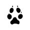 Wild fox animal footprints black silhouette icon