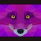 Wild fox stares forward. Abstract geometric polygonal illustration