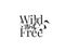 Wild and free, vector. Wording design, lettering. Wall art isolated on white background, artwork, poster design