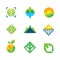 Wild green nature captured energy for future generation logo icon