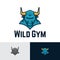 Wild Gym Fitness Bull Buffalo Muscle Sport Game Logo