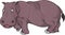 Wild Hippo Cartoon Color Illustration
