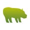 Wild hippopotamus animal green silhouette icon