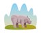 Wild hippopotamus animal nature icon