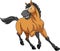 Wild Horse Cartoon Mascot Character Running
