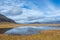 Wild Icelandic landscape with lake.