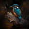 Wild Kingfishers At Rainforest. Generative AI