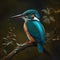 Wild Kingfishers At Rainforest. Generative AI