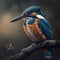Wild Kingfishers At Rainforest. Generative AI