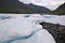 Wild landscape, Russia. Ice glacier blocks,stones.