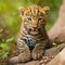 wild leopard cubs in jungle. generative AI