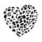 Wild leopard heart print, hand drawn technique, wild jaguar print.