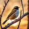 wild life hyper realistic photography of a sparrow