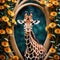 Wild life photography of Giraffe in woods, 3d rendered generative ai
