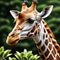 Wild life photography of Giraffe in woods, 3d rendered generative ai