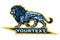 Wild Lion Head Mascot Stance Logo Vector
