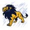 Wild Lion Standing. Esport Sports Mascot Vector Illustration