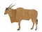 Wild male antelope Common eland, or Southern eland, or Eland antelope Taurotragus oryx portrait in natural habitat.