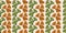 Wild meadowflower blossom seamless vecor border. Banner with abstract ochre and sage green alternating rows of