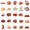 Wild meat collage, isolated