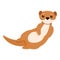 Wild mink icon, cartoon style