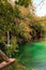 Wild nature - lake with a waterfall at Plitvice Lakes National Park