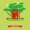 Wild orangutan vector illustration in flat style. Monkey - zoo animal design elements and icons