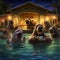 Wild Pool Party with Walruses at Luxurious Underwater Resort