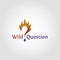 Wild Question is Stylish Logo with Flame Concept