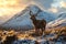 A wild red deer stag in a Scottish Highlands