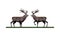 Wild reindeer couple animals nature icons