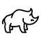 Wild rhino icon, outline style