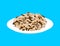 Wild rice cereal in plate isolated. Healthy food for breakfast.