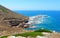 Wild rocky cliff on the coast of west Sardinia, Torre dei Corsari