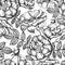 Wild rose seamless pattern