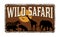 Wild safari vintage rusty metal sign