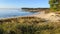 Wild sandy natural beach in cap ferret on arcachon bay in France