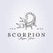 wild scorpion line art logo vector illustration design simple minimal linear black