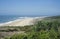 wild shore line at nazare village in portugal