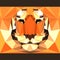 Wild tiger stares forward. Abstract geometric polygonal triangle illustration