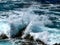 Wild view of the wave playing in the Atlantic