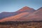 Wild volcanic landscape of the Timanfaya National Park,  Lanzarote, Canary Islands, Spain