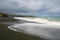Wild waves of Whirinaki beach near Napier, Hawke`s Bay