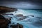 Wild weather at Cape Banks rocky escarpment