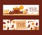 Wild West banner, vector illustration. Cartoon style symbols of American western cowboy adventures. Saloon in Mexican