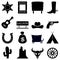 Wild West Black & White Icons